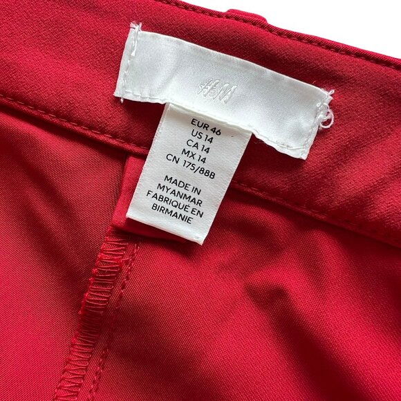 Women's Wide Leg Pants Red Size 14 from H&M. High Waisted - Picture 9 of 13